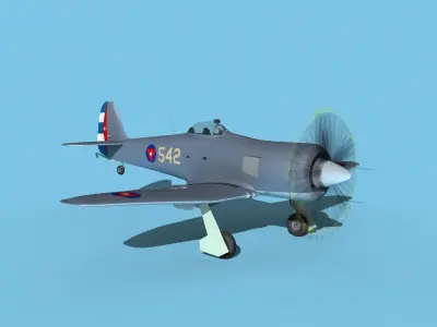 Hawker Sea Fury V16 AFC 3D model