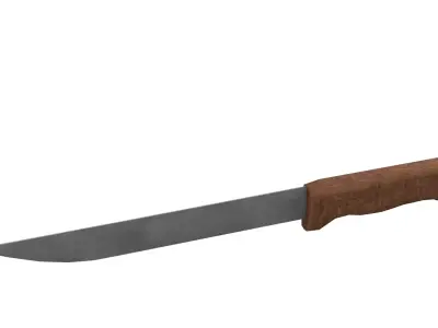 Simple wood knife Free low-poly 3D model
