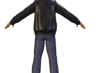 Subdivision Man Body Leather Jacket Low-poly 3D model