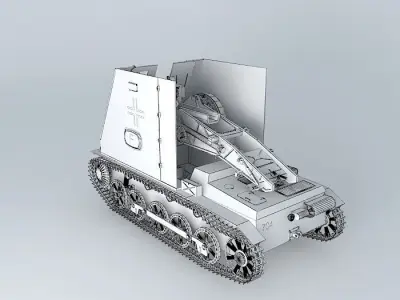 15 cm sIG 33 Sf on Panzerkampfwagen I Ausf B 3D model