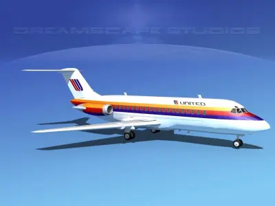 Douglas DC-9-15 United 2 3D model