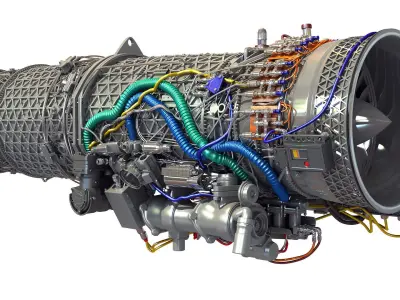 8 Aircraft Engine Models 3D model