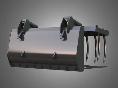 Fork with Grapple - Front Loader 3D model