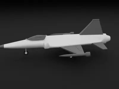 Low Poly Fighter Jet Game Ready Aerial Combat Vehicle FBX OBJ Low-poly 3D model