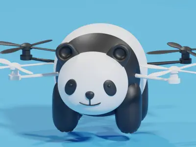 Cartoon Panda Animal Drone 3D model