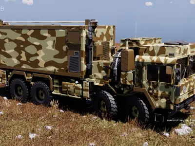 Heavy-Duty Military Communications Truck 3D model
