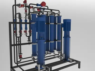 Osmosis water purification system 3D model