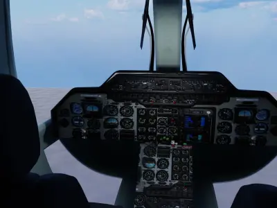 Helicopter Low Poly flying in sky Low-poly 3D model