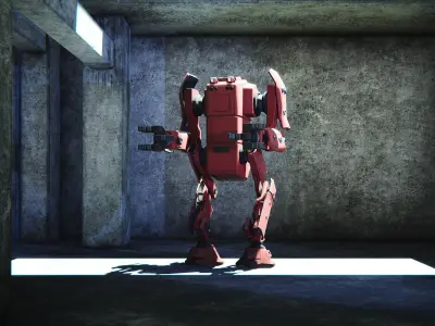 Peacekeeper Robot Low-poly 3D model