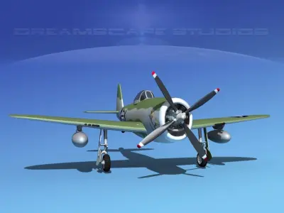 Republic P-47D Thunderbolt V09 3D model