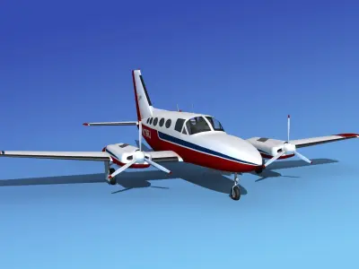 Cessna 414A Chancellor V05 3D model