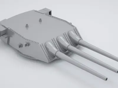 16 inch - 406mm Triple Naval Gun Mk6 3D model