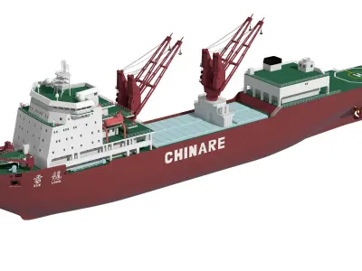 China largest Scientific research ship Xuelong 3D model