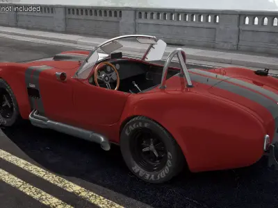 Racing Cobra Shelby 1965 Red Rigged 3D model