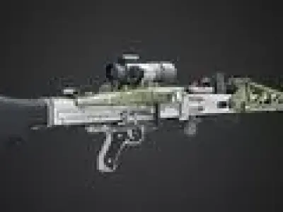Futuristic Sci Fi Weapon  High Poly Mechanical Gun  Game Ready Low-poly 3D model