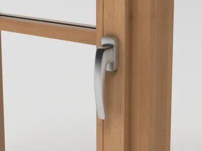 Window 2 two wooden windows 3D model