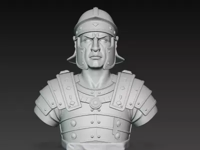 Roman Centurion Bust STL Ancient Military Sculpture 3D print model