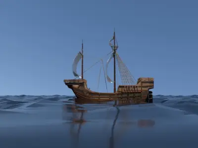 Free pirate ship remastered Free 3D model