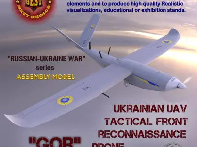 Ukrainian UAV GOR Tactical military reconnaissance drone  3D model