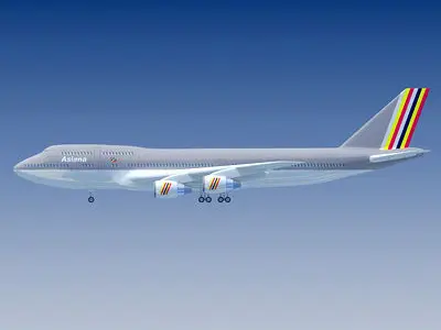Boeing 747 Asiana 3D model