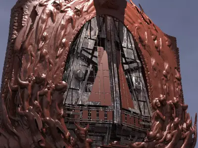 Wizard Dragon Emperor Tower Ruin 5 3D model