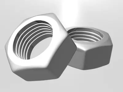 Steel Hex Nut 3D model