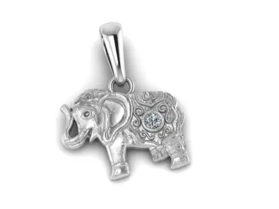 Elephant indian pendant brooch Free 3D print model