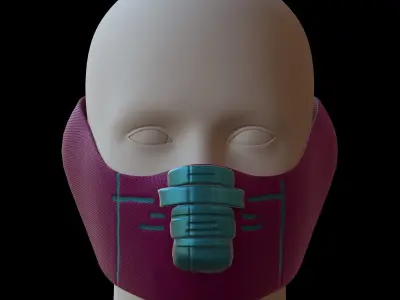 Gas mask helmet 3d model scifi Low-poly  Low-poly 3D model 567