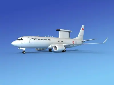 Boeing E-8 Posiedon AEWS Turkey 3D model