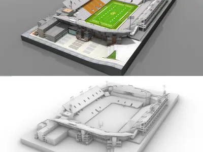 Bobby Dodd Stadium Low-poly 3D model