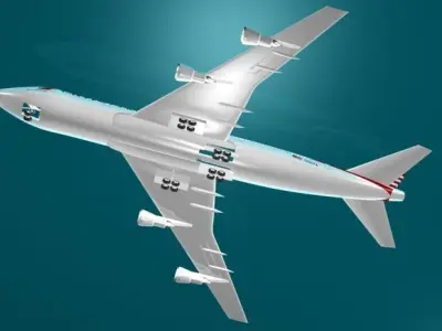 American Airlines 747-123 New logo 3D model