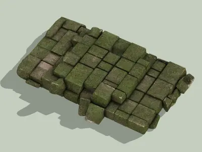 Ancient stone platform Low-poly 3D model