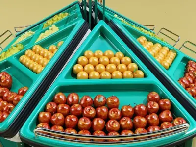 Fruit Stand Store Display 3D model