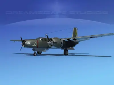 Douglas A-26B Invader V05 3D model