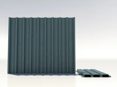 Corrugated galvanized sheets 6 low-poly Low-poly 3D model