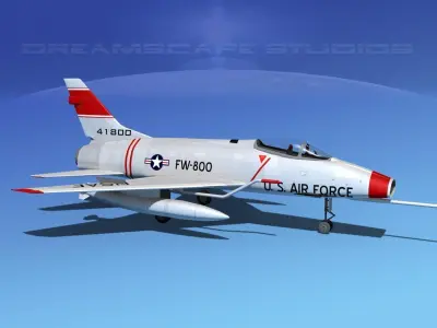 North American F-100D Super Sabre V07 USAF 3D model