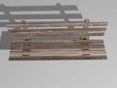 Wooden Bench Free 3D model buy