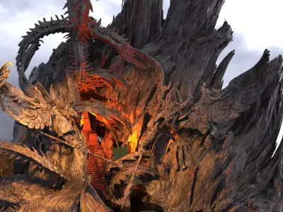 Ancient Jorogumo mountain 3D model