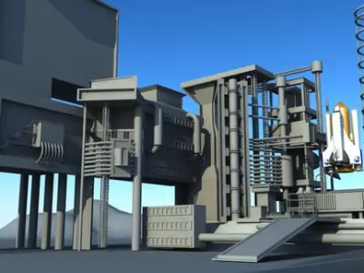 Center of Rocket launch Free low-poly 3D model