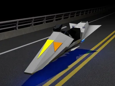 future motorbike Low-poly 3D model