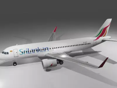 Sri Lankan Airlines airbus a320neo 3D model Low-poly 3D model