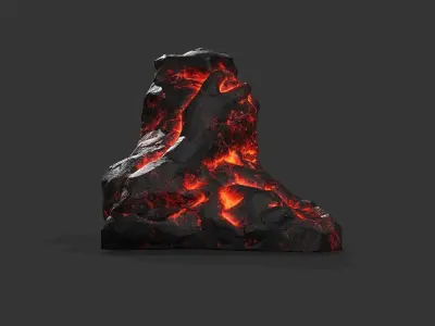 Cave Entrance lave rock 09 Low-poly 3D model