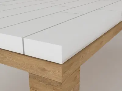Classic garden dining table Low-poly 3D model