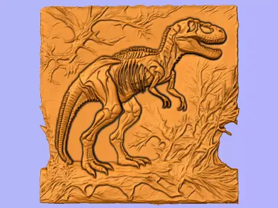 FOSSIL DINO 2 BASS RELIEF  3D model