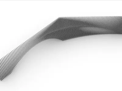 Building with parametric facade Low-poly 3D model