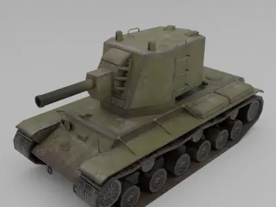 KV-2 1939 Heavy Assault Tank Low-poly 3D model