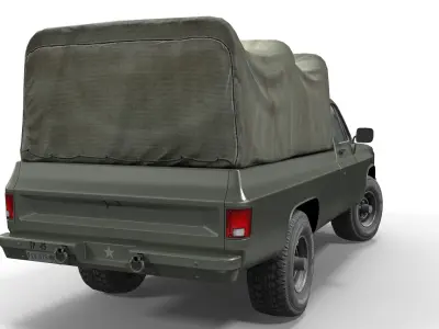 American military truck Low-poly 3D model