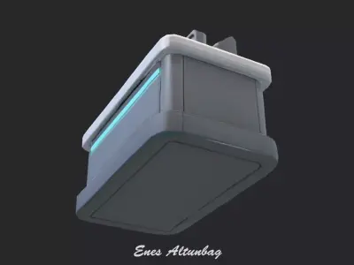 Futuristic Cash Register  3D Sci-Fi Checkout Counter  3D model