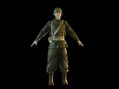 US Soldier WWII 3D model