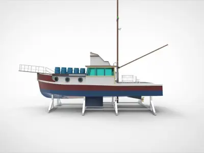 docking fishing ship 5 3D model